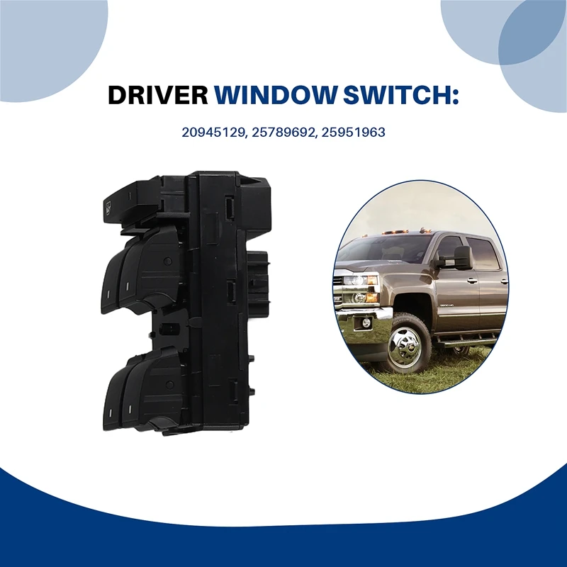

6 шт./комплект, кнопки для стеклоподъемника, для Chevy Silverado GMC Sierra