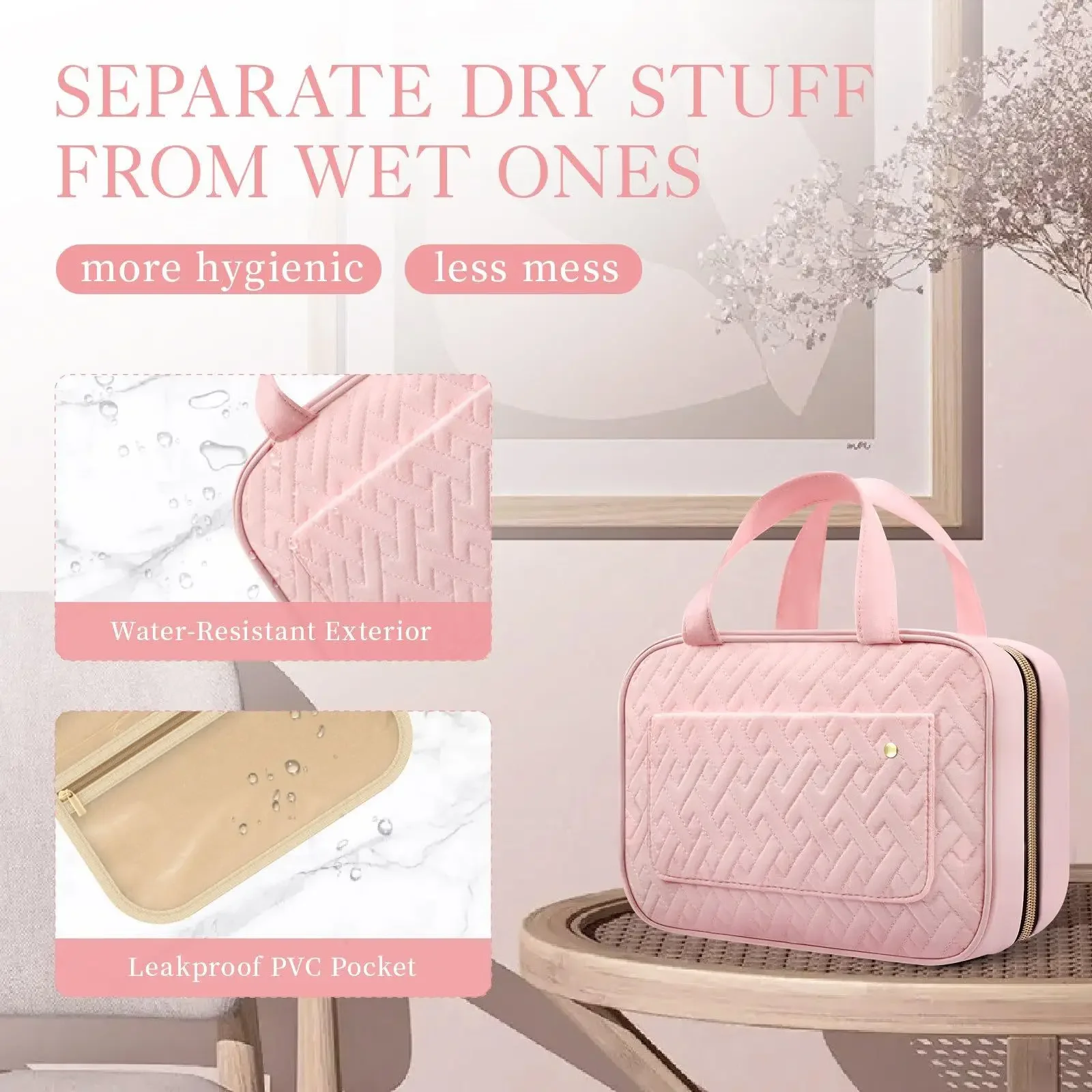 Foldable Makeup Bag Women Travel Organizer Hanging Toiletry Cosmetic Bag Waterproof Make Up Beauty Pouch Men Bathroom Storage 3