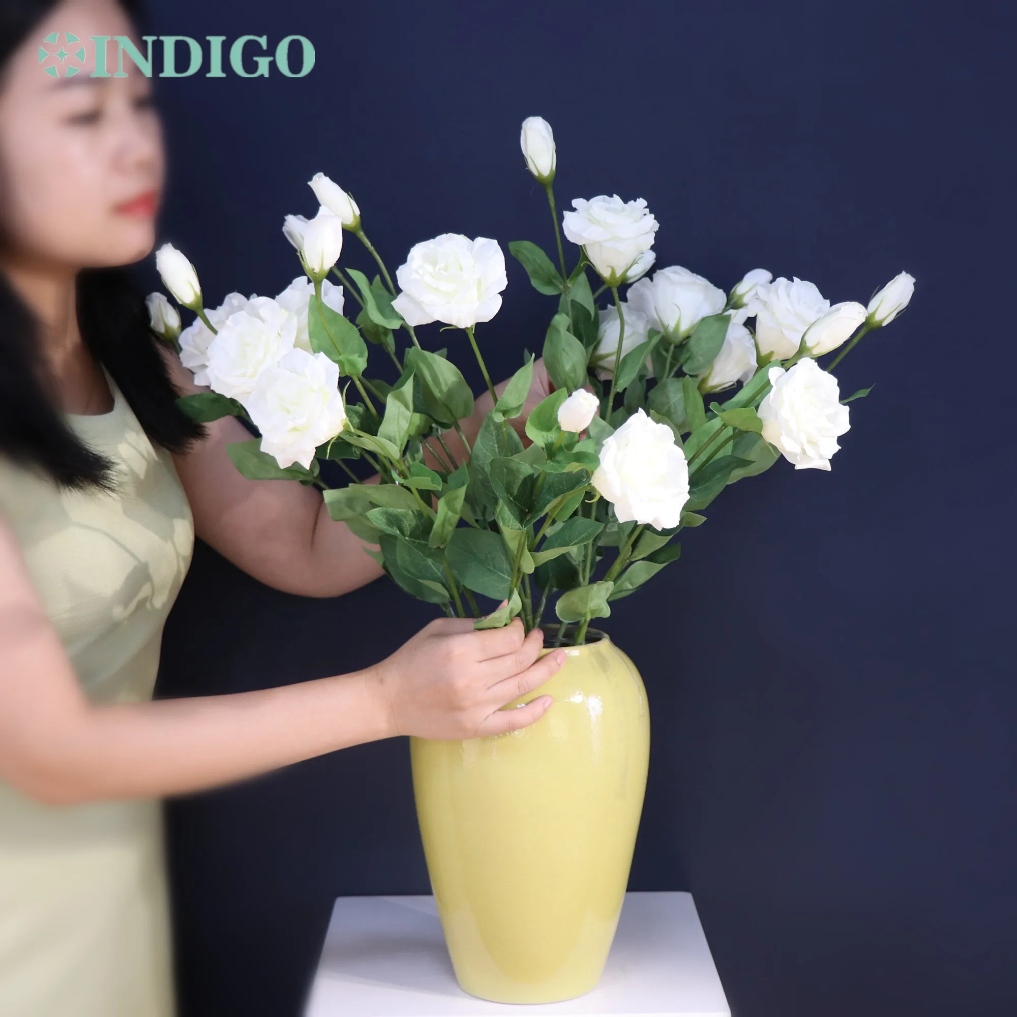 INDIGOArtificialFlowerwithRealTouchPetalWhiteHomePartyEventTableDecorationHigh