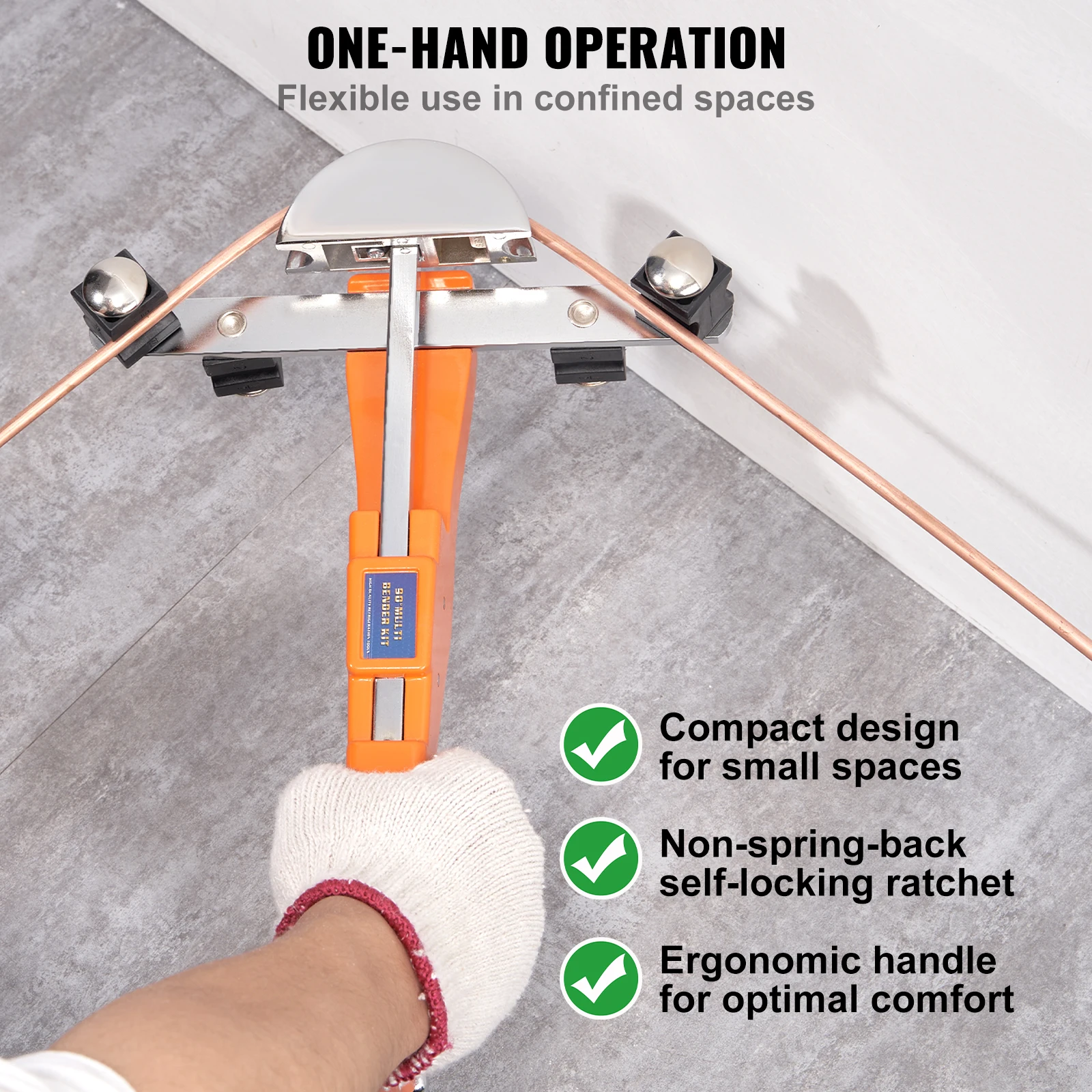 Ratcheting Pipe Tube Bender Tool Kit for Air Conditioning Repair