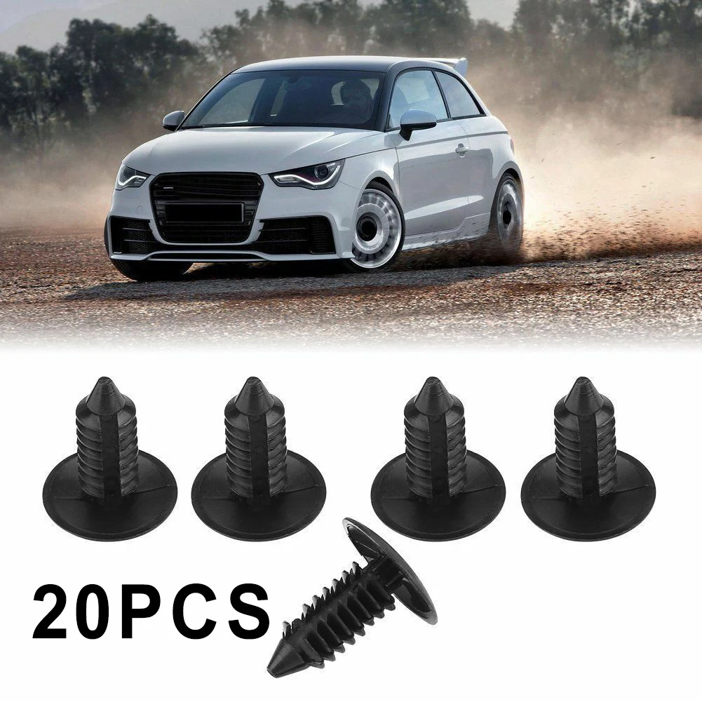 

20Pcs Car Clips Fender Bumper Shield Retainer Plastic Rivet Push Pin 8mm Hole Auto Fastener 1605396 1595864 6030441 388577S