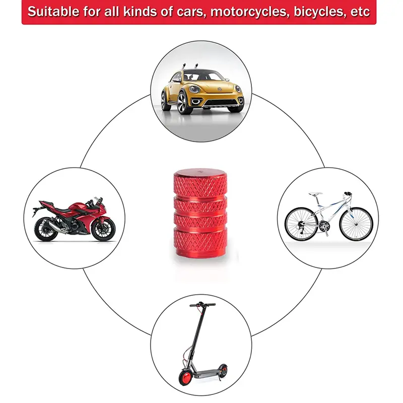Aluminum Tire Valve Caps, Dustproof Caps, Universal Stem Covers for Cars, Bike and Bicycle, Trucks, Motorcycles Airtight Seal - Image 4