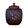Purple Pottery Tea Jar, Ceramic Household Sealed Jar with Lid, Storage Pu'er Tea Powder, Premium High End Awakening Tea 1