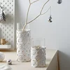 Woven Leather Glass Vase Home Decor Tabletop Vase Ornament Modern Transparent Straight Glass Flower Arrangement Home Accessories 3