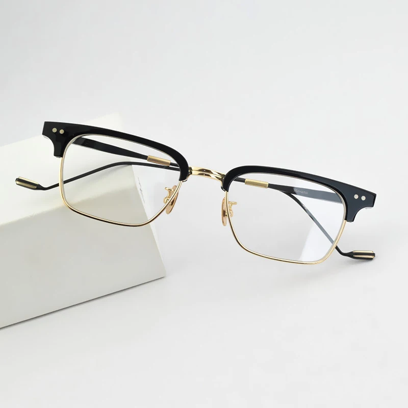 Marke Designer optische Brille Rahmen Männer Frauen Retro quadratische Myopie Brillen Titan runde Brille verschreibung pflicht ige Brille neu