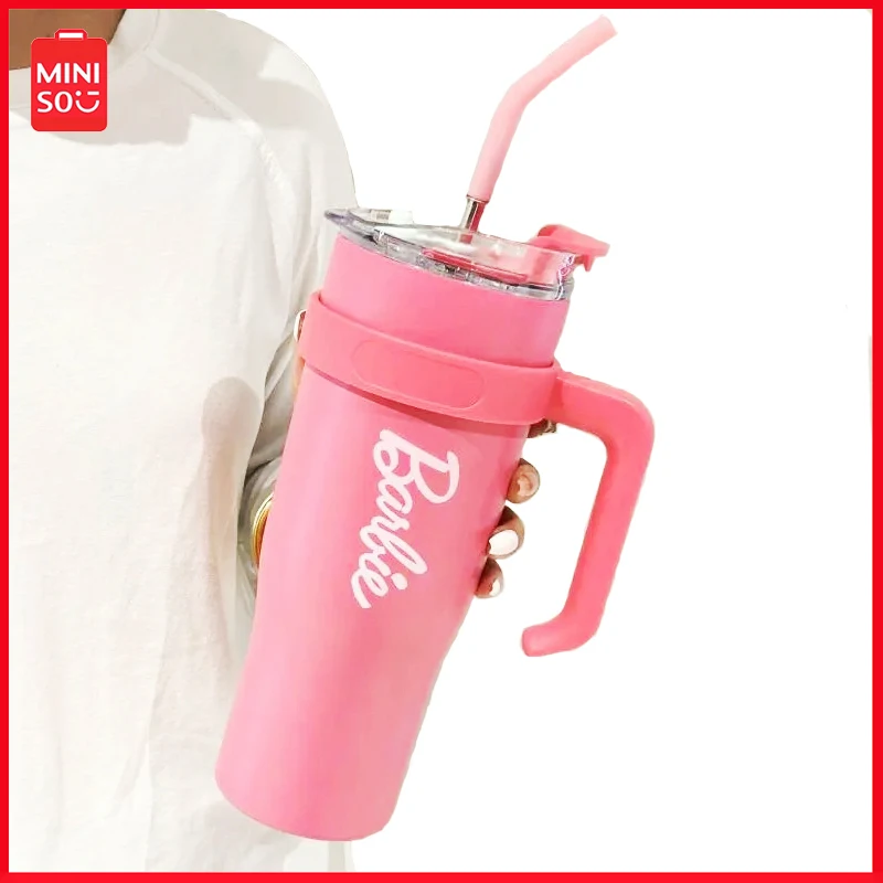 

New Water Bottles Barbie Large Capacity Cup Miniso Portable Water Cup Y2K Girls Hug Cup Stainless Steel Insulation Cup Girl Gift