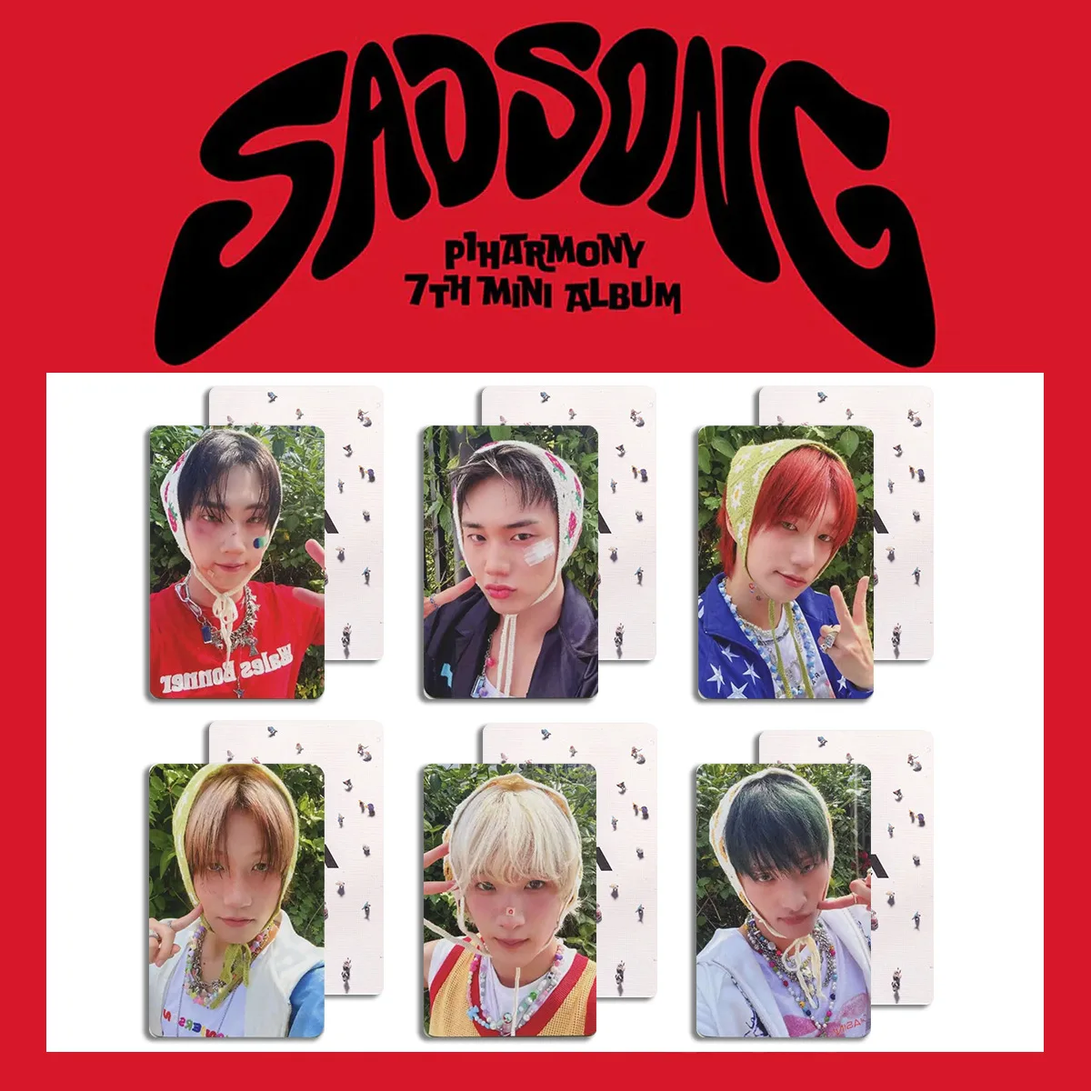 Kpop P1Harmony SAD SONG Album Photocards 6/24Pcs/Set Collectible Cards For Fans Gifts