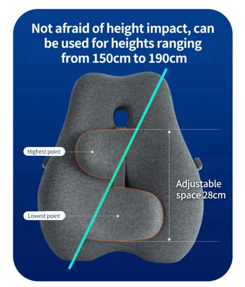 Car Seat Office Chair Massage Back Lumbar Support Memory Cotton Ventilate Cushion Pad Back Lumbar Cushion for Car Driver