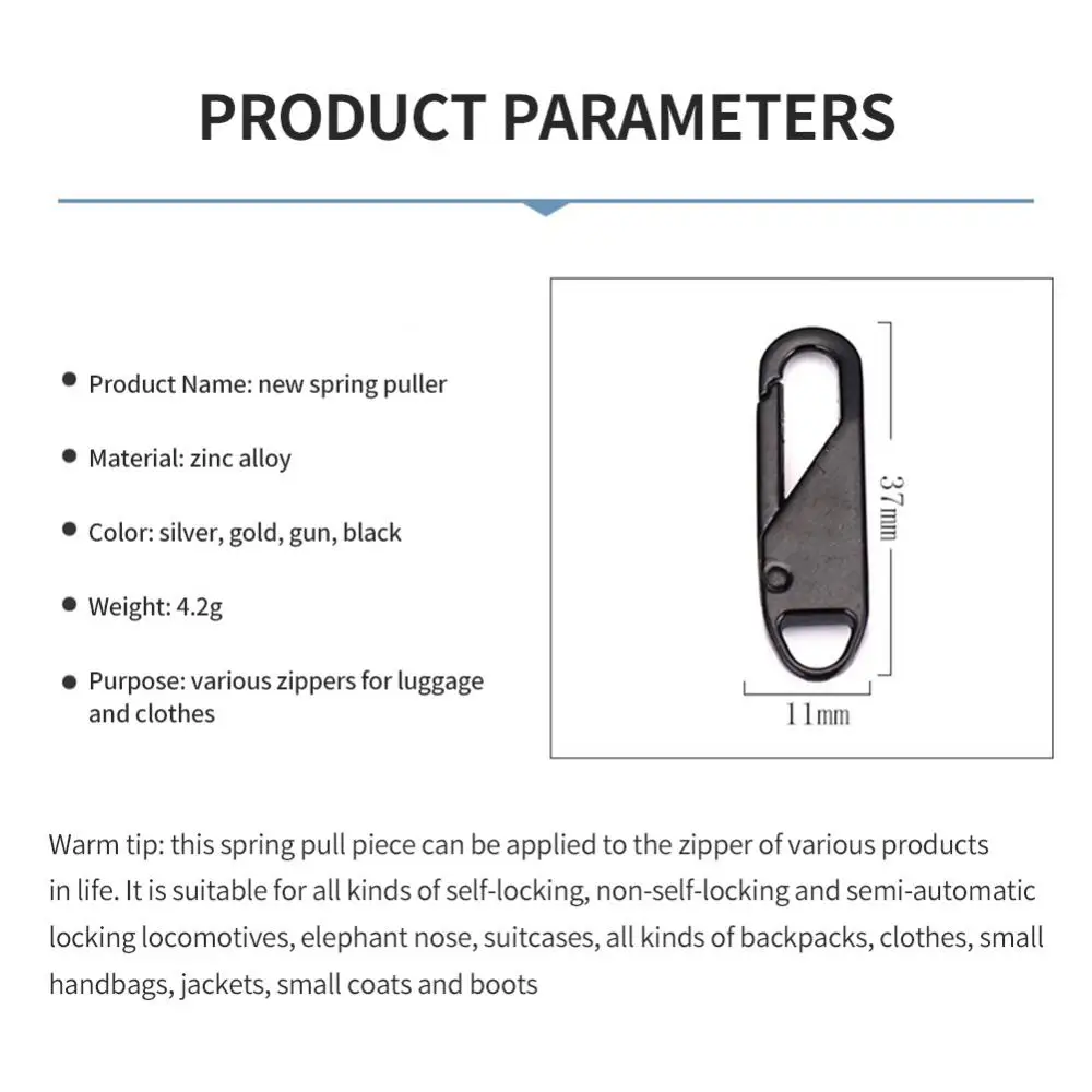5pcs Metal Zipper Slider Puller Detachable Instant Zipper Repair Kit  Replacement Zipper Head DIY Sewing Craft for Clothes Bag - AliExpress