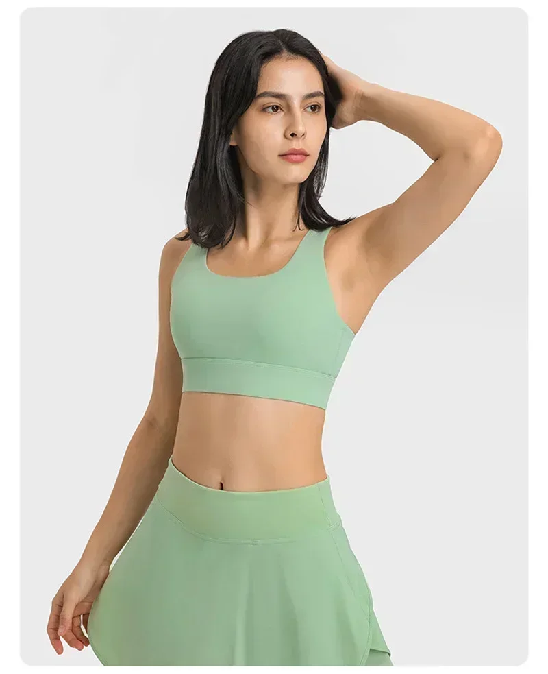 Lemon Yoga Back Closure High Impact Running Workout Bras Women Shockproof Hook and Eye Gym Sports Bras Tops with Fixed Chest Pad