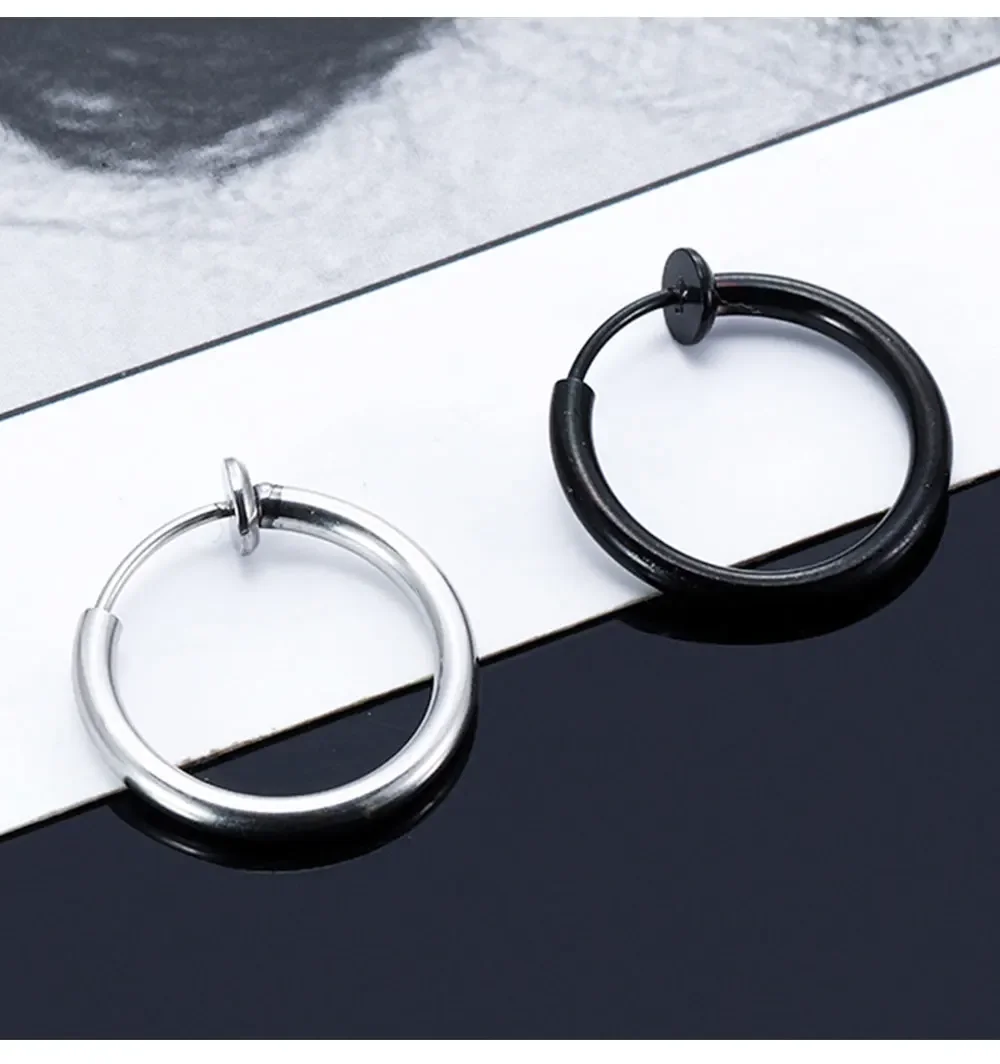 10 Paar magnetische Ohrclips, künstliche Creolen, Edelstahl-Clip-on-Anhänger-Ohrringe für Männer und Frauen, modisches Accessoire – Detail 5