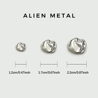 Unique Retro Asymmetrical Metal Coat Buttons, 10pcs 12/17/22mm Irregular Shaped Buttons for Jacket/Suit/Sweater DIY Gold/Silver 2