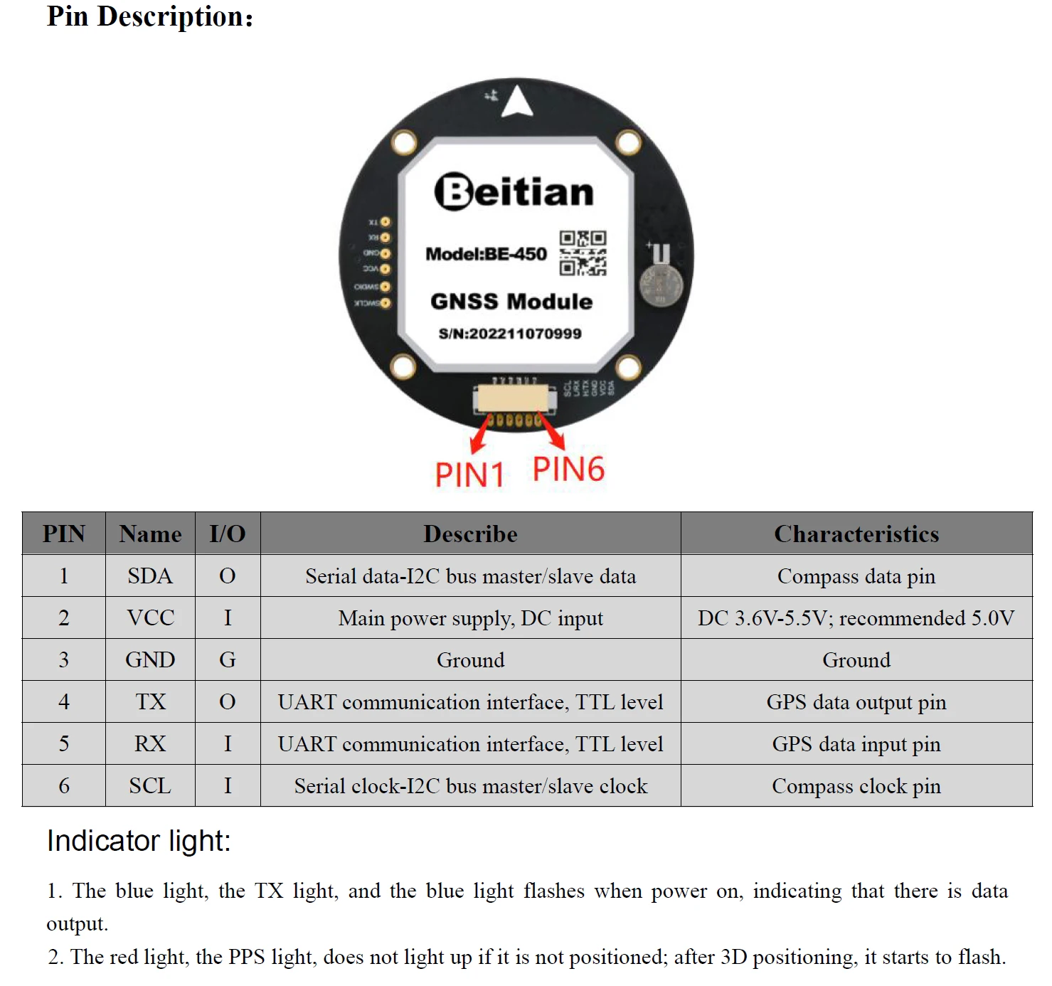 Beitian BK-450 BE-450 M9 M10 GPS 모듈(나침반 포함) QMC5883 안테나 포함 FPV 드론용 초저전력 GNSS 수신기