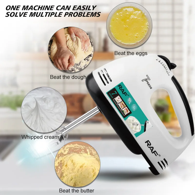 7-speed Adjustable Electric Milk Frother 110V 220V Household Multifunctional Handheld Egg Beater Noodle Baking Mixer 5