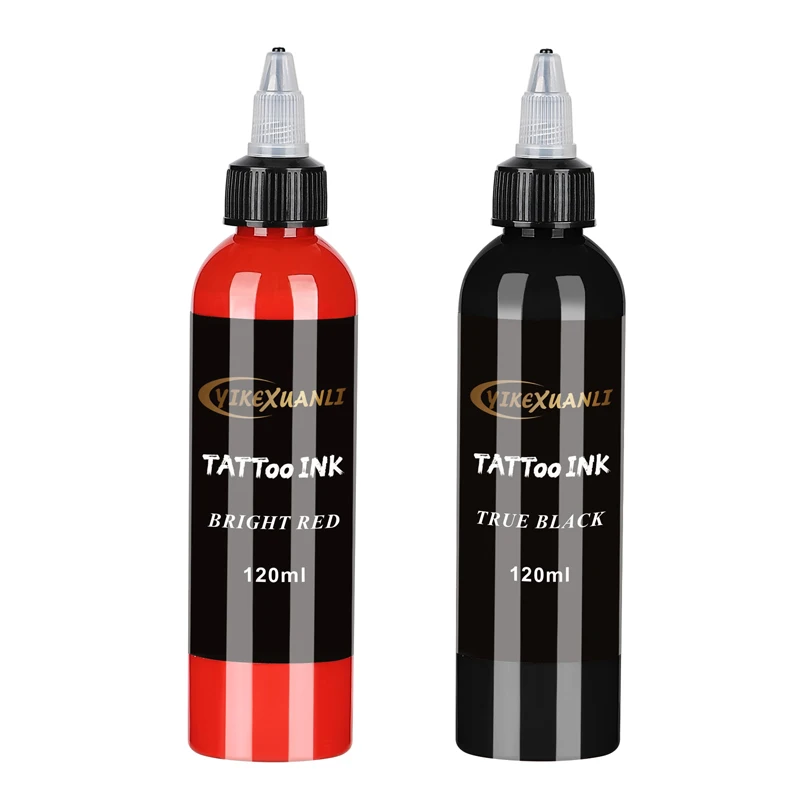 120ml red/black Tattoo Ink Pigment with box BodyArt Tattoo Kits Professional Beauty Paints Makeup Tattoo Supplies Semi-permanent 4