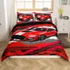 Race Car Bedding Set - Twin Size Boys Extreme Sports Duvet Cover Set with 1 Duvet Cover and 1 Pillowcase 3