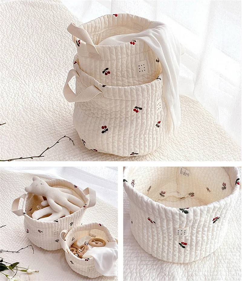 INS Baby Bags Cute Bear Embroidery Diaper Bag Caddy Nappy Cart Storage Mummy  for Newborn Diapers  Maternity Bag Toys Organizers - 4