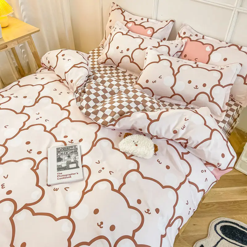 Spring Bedding Set Fashion Cartoon Kids Single Double Queen Size