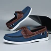 Summer Blue Men's Loafers Big Size 48 Comfy Leather Casual Shoes Men Non-slip Driving Shoes Man Boat Shoes zapatos para hombre