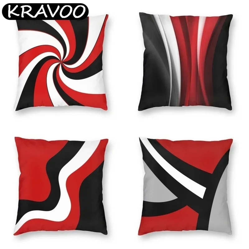 

Red Black And White Twist Cushion Cover 45x45cm Abstract Pillow Case Geometric Modern Throw Pillow Sofa Home Decor Funda Cojin