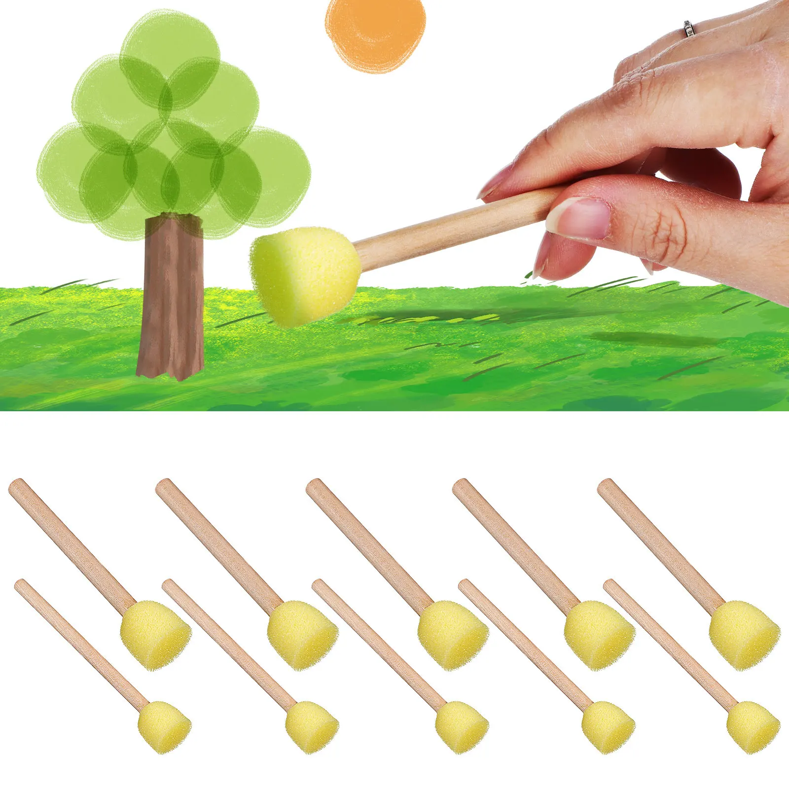 20Pcs 페인팅 스폰지 브러쉬 DIY 예술 공예 학교 프로젝트를위한 폼 스폰지 페인트 스폰지 안전하고 부드럽고 유연한 부드러운