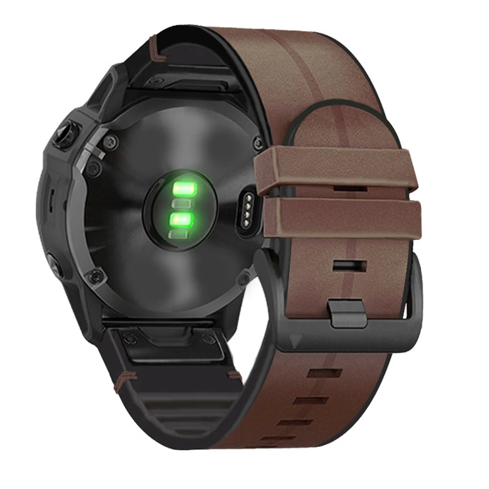 Premium Luxury Leather and Silicone Watch Strap with QuickFit Adjustment