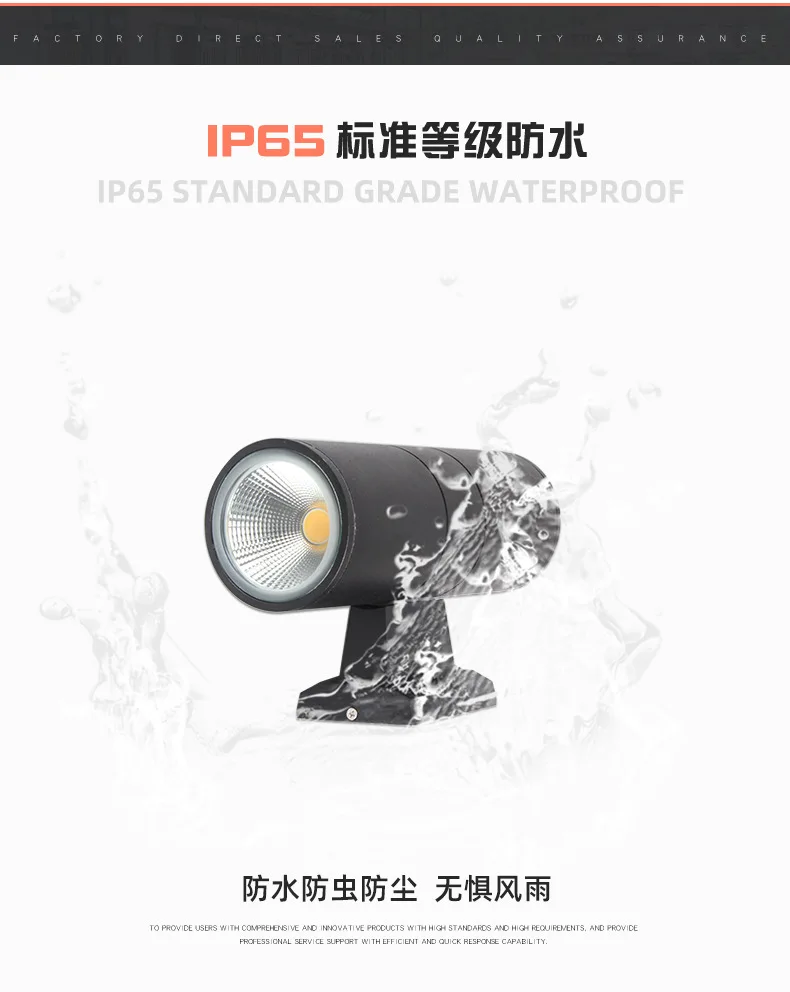 Description Picture 4 of itemWaterproof Home Decor 85-265V LED Wall Lamp Round Double Head Wall Light for Indoor Outdoor Porch Street Path Lighting Aluminum