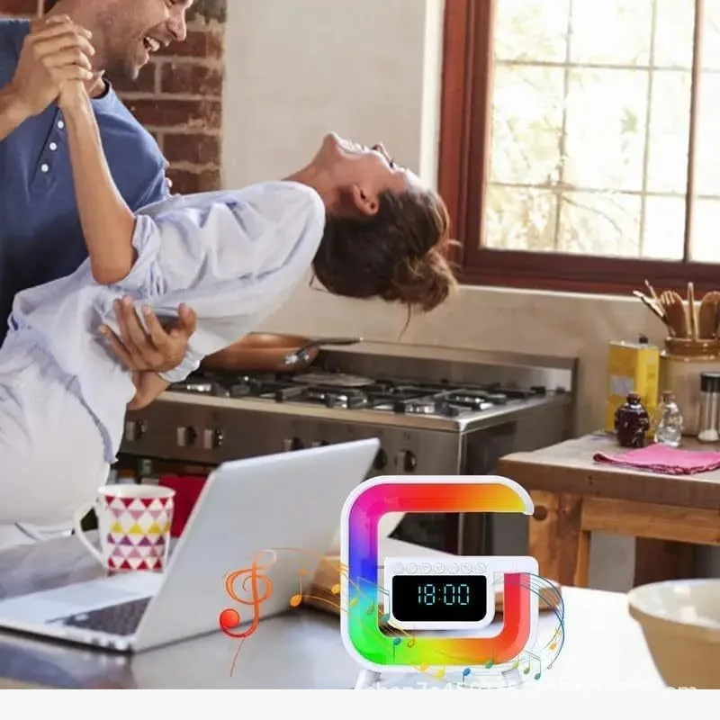 미니 무선 충전 블루투스 스피커, 휴대용 알람 시계, LED 테이블 시계, 책상 시계, 신제품