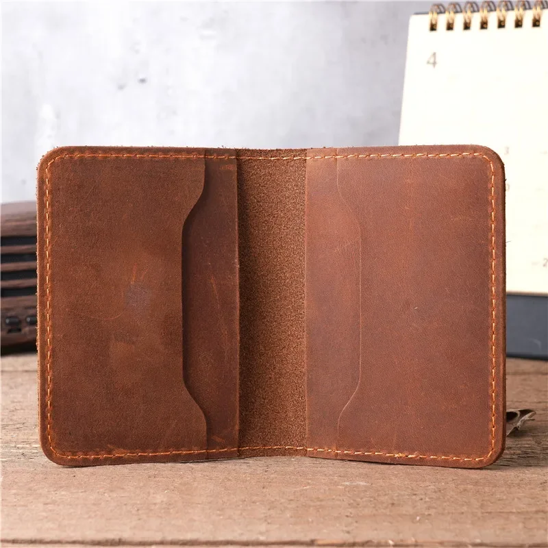 Genuine Leather Slim Credit Card Holder Wallet for Men Bank Credit Multi Slot Slim Money Cash Card Case