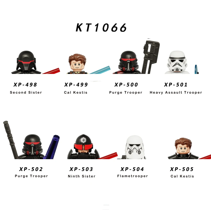 Kt1066 Building Blocks 8 Pz/Set Purge Trooper Brick Second Sister Figure Cal Kestis Nono Sister Flametrooper Mini Assembly Toy