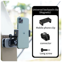 TELESIN 360° Rotation Magnetic Backpack Clip Clamp Mount - With Magnetic B