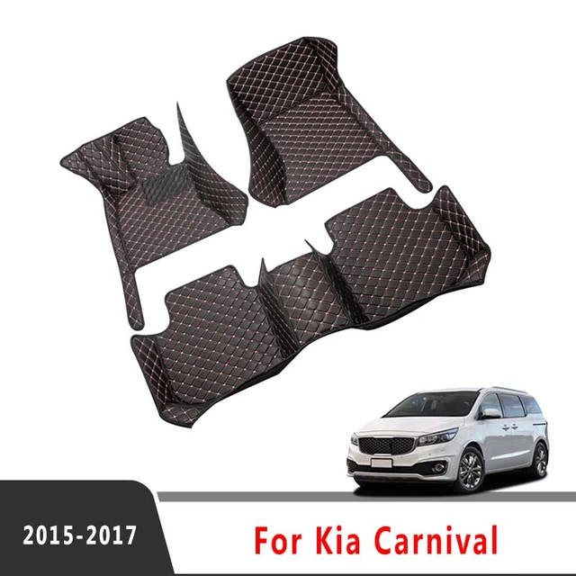 LHD Leather Car Floor Mats for Kia Carnival Sedona 2015 2016 2017