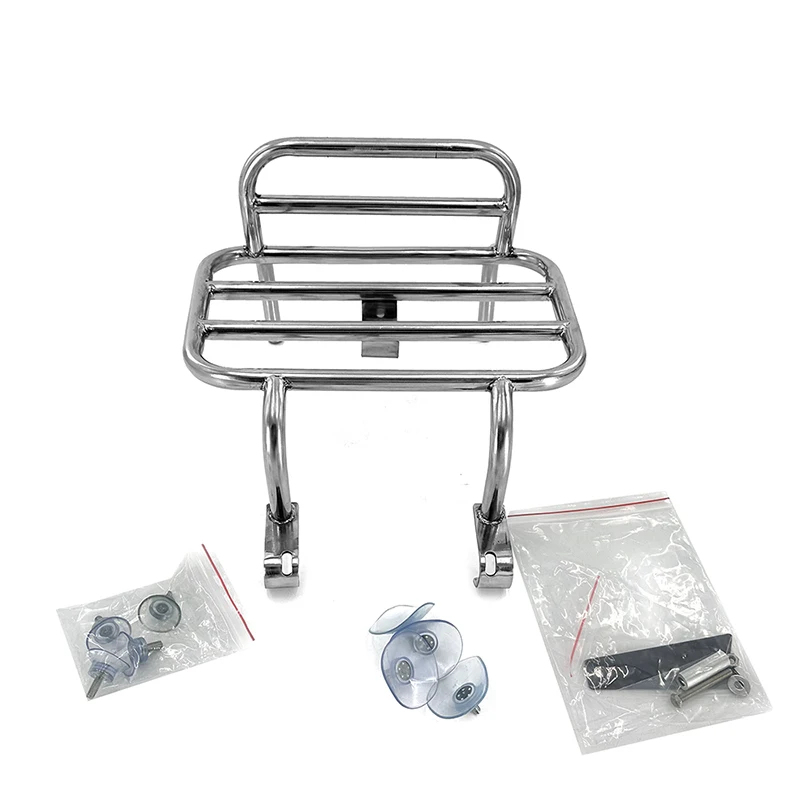 ラゲッジラック ステンレス製フロントラゲッジラックホルダー、フレームホルダー