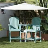Tall Adirondack Chairs Set of 2,Recycled Poly Balcony Chair with Double Connecting Tray Patio Stools Weather Resistant 2