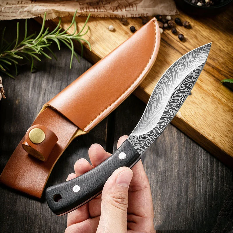 Fruit Knife Mongolian Hand Held Small Knife For Lamb Eating Outdoor  Portable Dining Knife Kitchen Small Knife With Leather Cover - AliExpress