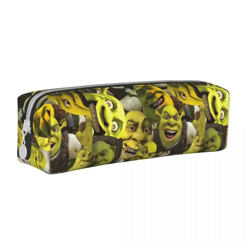 

Shrek Memes Pencil Case Lovely Funny Face Anime Pen Box Bag Student Big Capacity School Supplies Zipper Pencil Box