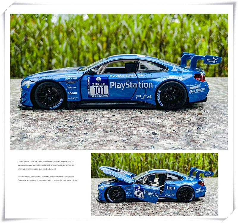 MSZ 1:24 BMW M6 GT3 racing alloy model children's toy car