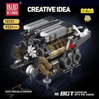 MOULD KING DIY 10131  W16 Engine ford GT Supercar Building Block Set Assembly Car Brick DIY Toys Kids Boys Christmas Gifts 1
