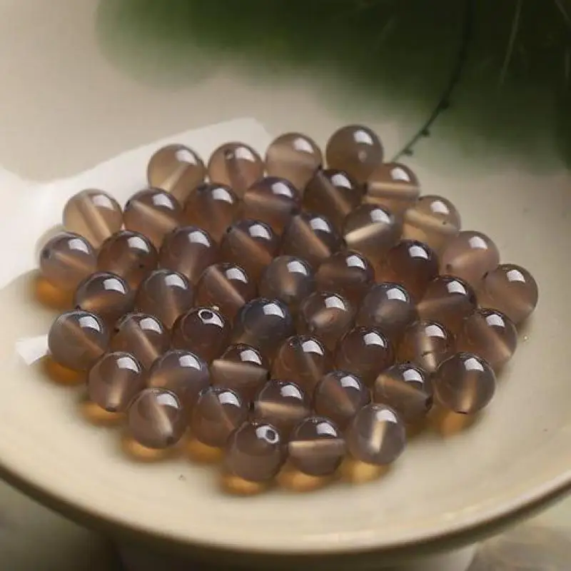 

Дымчато-серые круглые бусины из агата для изготовления ювелирных изделий «сделай сам», шнурки для браслетов, бусины для ожерелий, бусины из натурального агата, аксессуары