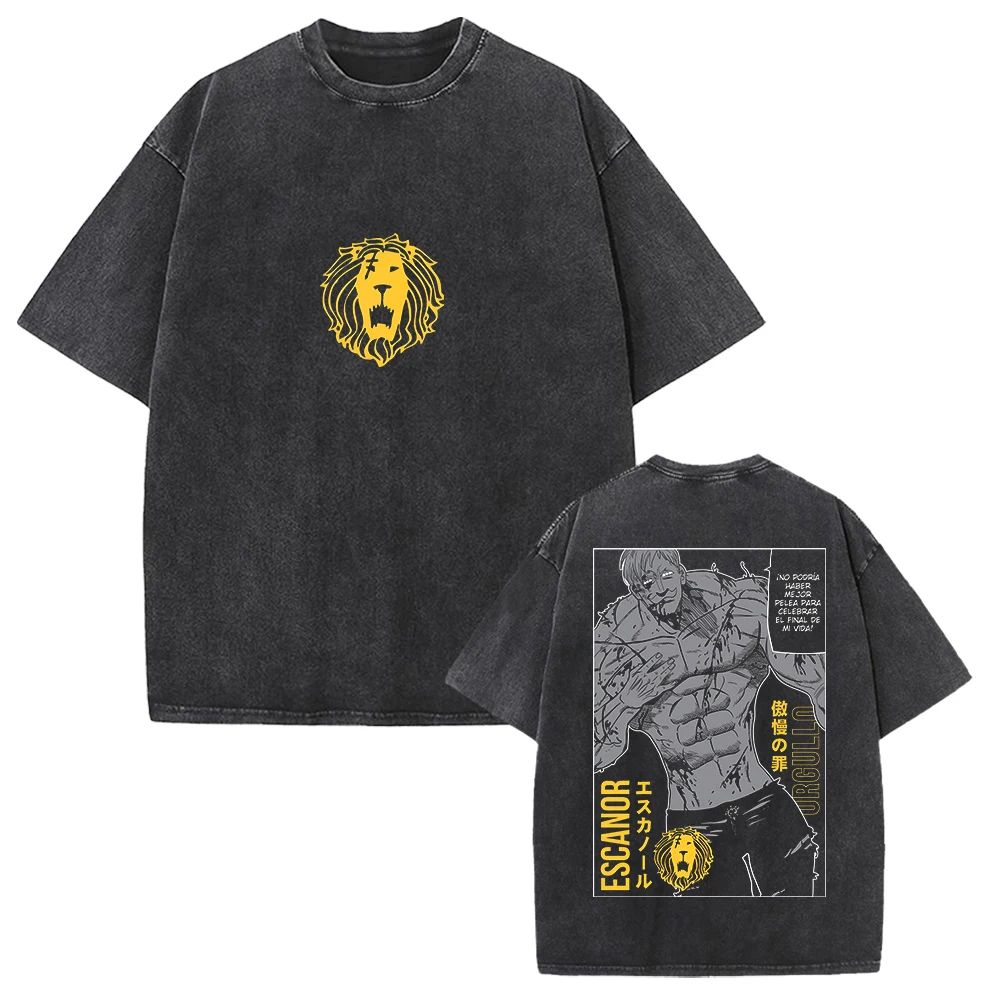 Vintage Washed Manga Graphic T-Shirt - Unisex Oversized Cotton Tee