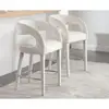 Modern Velvet Counter Height Bar Stools Set of 2 Comfortable Upholstered Stools with Back Armrest Metal Footrest Kitchen Cafe 2