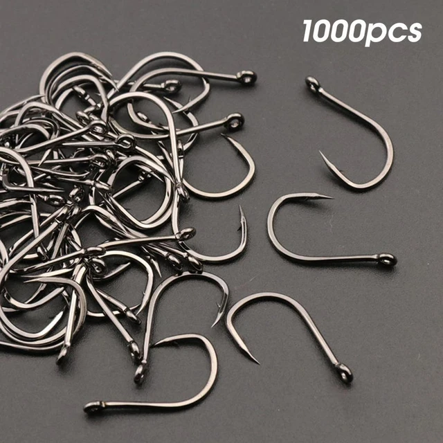 1000 Pieces/lot Long Shank Fishing Hook Jig Hooks 3#-17# Barbed