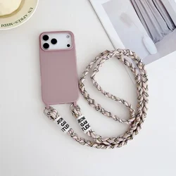 Candy Lanyard Crossbody Case with Shockproof Soft Cover and Braided Strap - iPhone 15 Plus (Shapink)