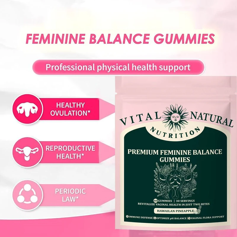 Feminine Balance Gummies PH Level Vaginal Ph Balance Healthy Vaginal Flora &Yeast Support Health Odor