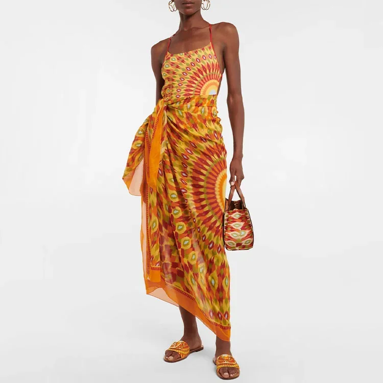  2024 Graphic Printed One Piece Swimsuit and Sarong Summer Swimwear  Clearance Wholesale