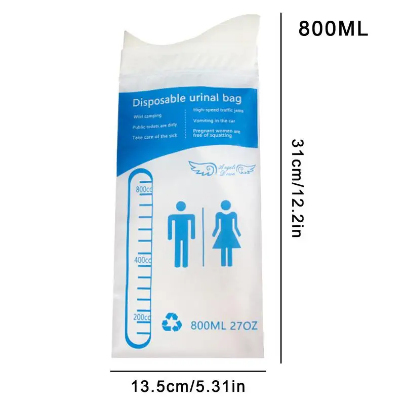 남녀공용 휴대용 소변 변기 가방, 방수 소변 가방, 장거리 운전, 800ML