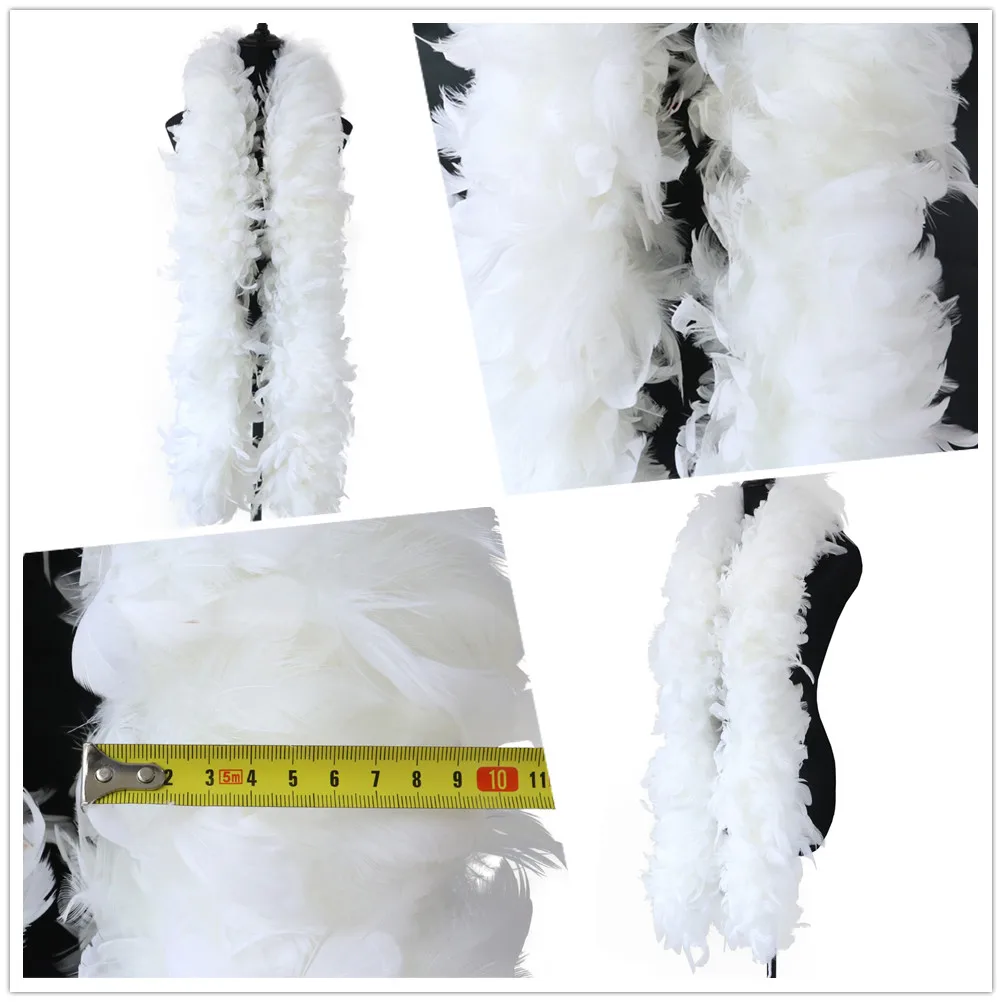 

2meter Dyed Rooster Feather Boa Width 12cm Fluffy Chicken Plumage Scarf Making Needlework Party Festivals Clothes Shawl Crafts