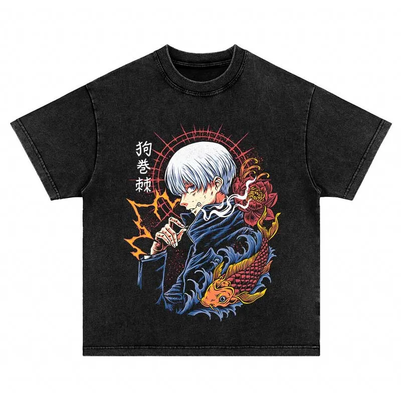 

Vintage Oversize Cotton Streetwear Men Harajuku Animes T-Shirt Japan Anime Character Graphic Print T Shirt Hip Hop Men T Shirts