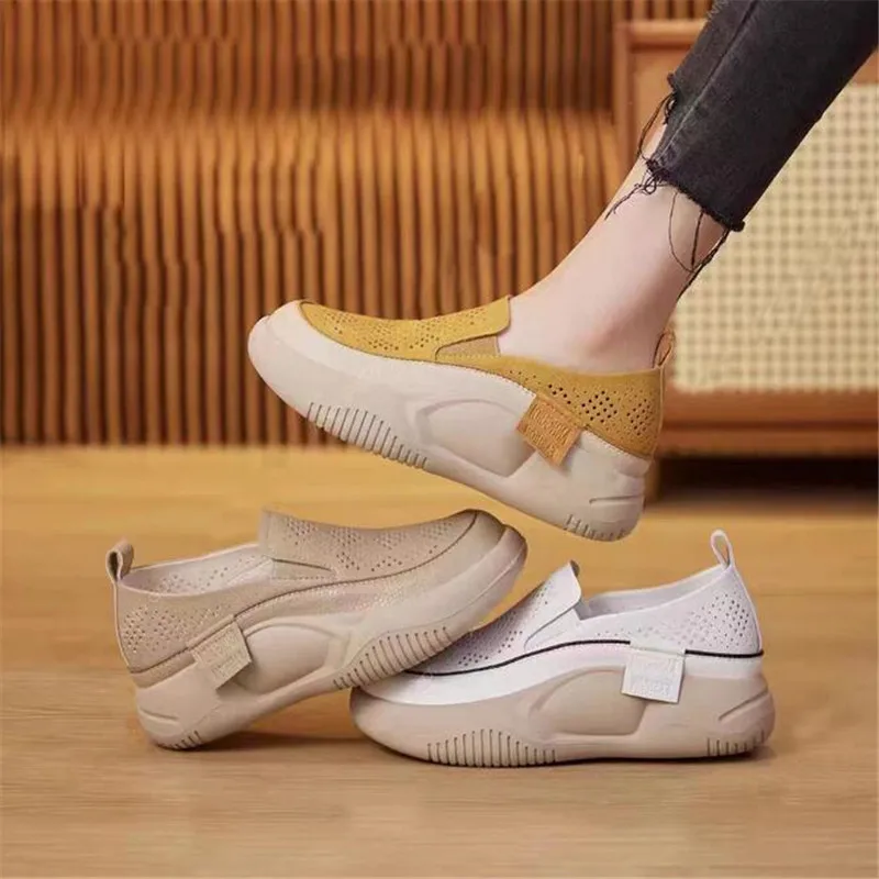 Ladies Shoes 2023 Summer New Women's Flat Shoes Comfortable Soft-soled Women's Shoes Thick-soled Casual Slip-on Casual Shoes