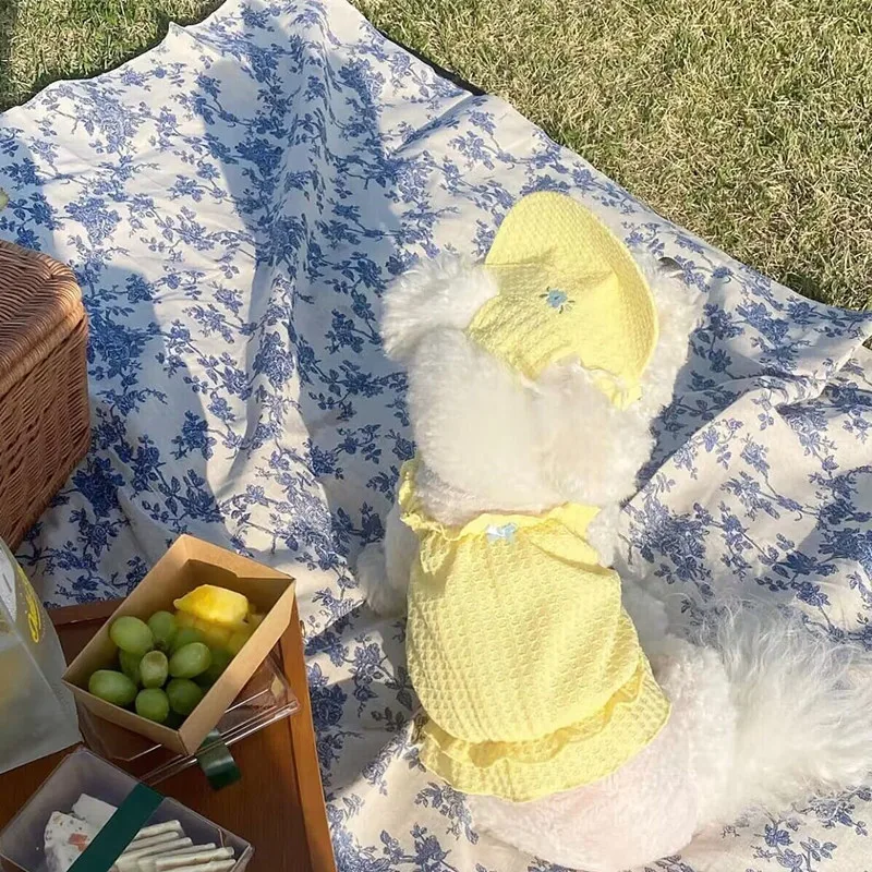 Summer Pet Dogs Clothes Puppy Braces Skirt Medium Small Dogs Dresses Solid Color Bubble Princess Skirt Chihuahua
